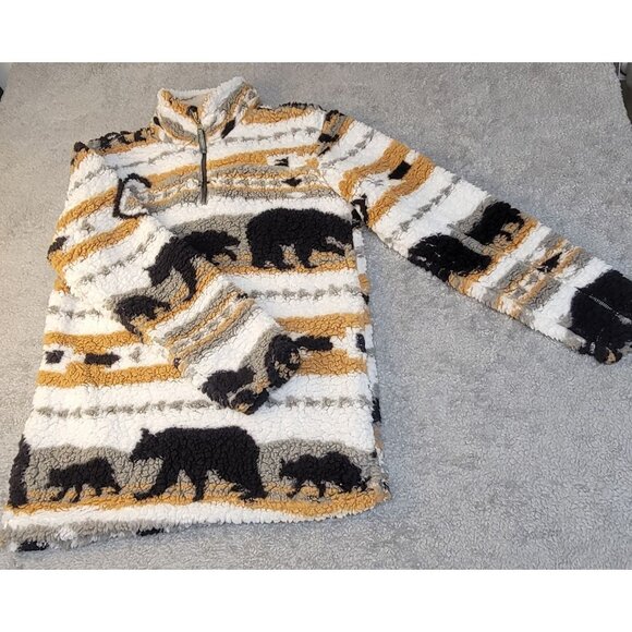 Cabin Fever by Ramatex Sherpa Pullover Bear Sweater - Picture 15 of 15